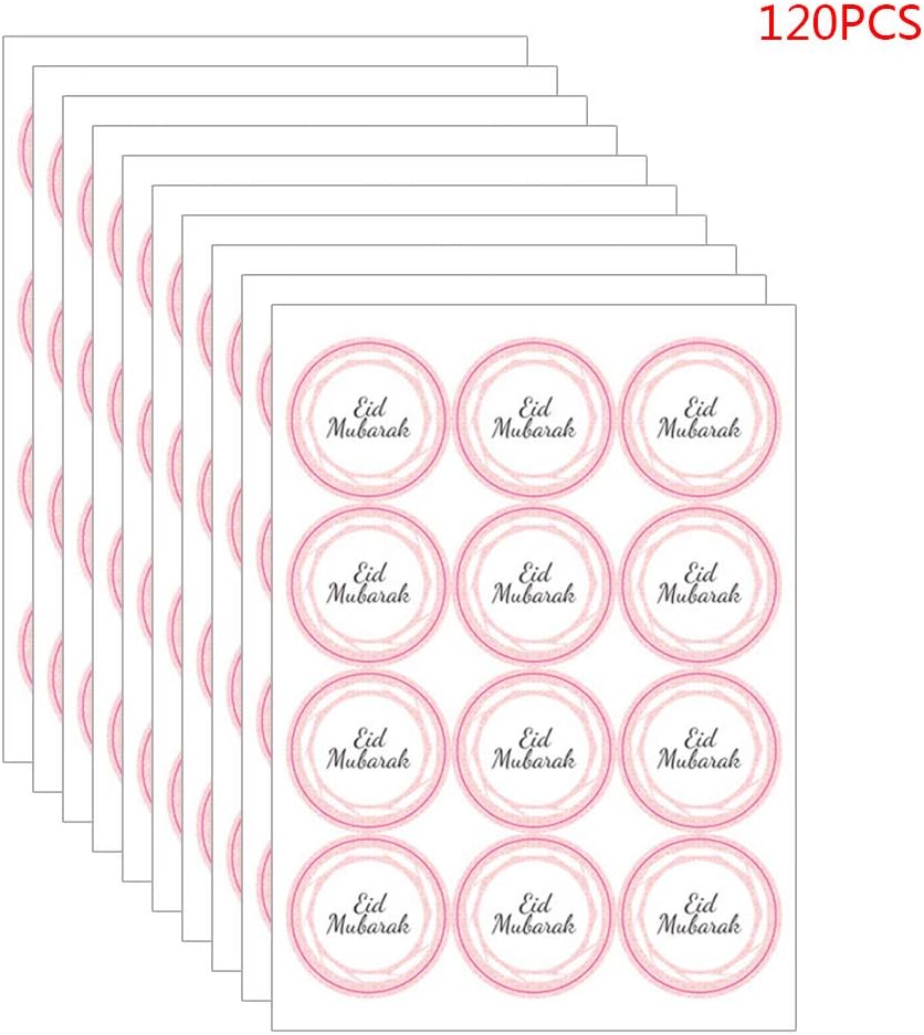 Hibye 10Sheets Ramadan Stickers Eid Mubarak Gift Box Label Stickers Paper Bag Seal Sticker Eid Mubarak Decorations Stickers