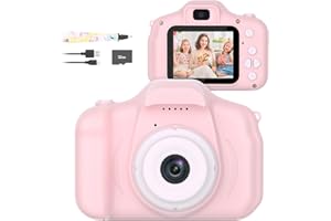 Mafiti Kids Camera,26MP HD Mini Selfie Digital Camera for Kids,Toddler Camera1080P Video,Outdoor Toy for Holiday,Birthday Xmas Gift for 3-8 Years Old Girl Boy,Pink