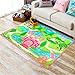 HUAHOO Pink Girls Bedroom Rugs Cartoon Castle Kids Rug Bedroom Floor Rugs Nylon Cartoon Kids Living Room Carpet (80x120cm(31.5''x47''))