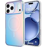 ZIYE Iridescent Case Compatible with iPhone 17 Pro Max Magnetic Cute Fluorescent Laser Design Compatible with Magsafe Scratch-Resistant Shockproof Protective Phone Cover for Women Girls Men