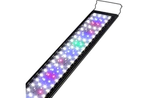 WATERREBIRTH WATER REBIRTH LED Aquarium Light, Full Spectrum Fish Tank Led Light with Aluminum Alloy Shell Extendable Brackets (30-36 in)