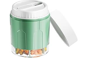 Zoksi Large Pill Organizer for Monthly, Vitamin Bottle Organizer with 7 Compartments, Supplement Organizer for Medicine Storage, Pill Dispenser for Medication, Vitamin Container for Travel (Olive)