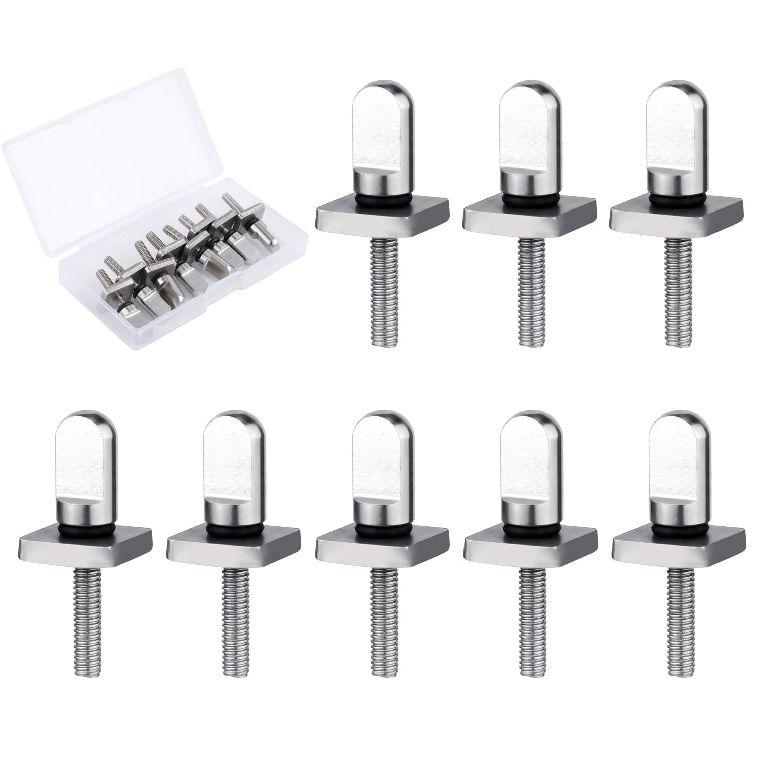 6pcs 316 Stainless Steel Fin Screws, No Tool Surfboard Fin Screws with O Rings Paddle Board Fin Replacement for SUP Paddleboard Longboard Surfing Accessories