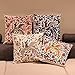 Embroidered Decorative Throw Pillows Cover 18x18 Boho Farmhouse Square Pillow Case for Couch Sofa Bed, Plant Floral Patterns Home Decor Pillows Cover, Embroidery Pattern Fall Pillow Cover
