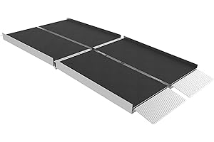 EZ-ACCESS Suitcase 6 Ft Trifold Portable Aluminum Folding Ramp with Slip-Resistant Applied Surface and Self-Adjusting Bottom Transitions Plates