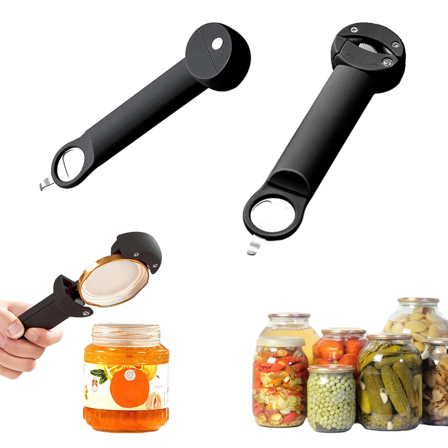 Tomtary Jar Opener Adjustable Portable Bottle Opener Multifunctional Bottle Opener Retractable Lid Opener Jar Lid Gripper Open Most Jar Lid for Daily Life Travel