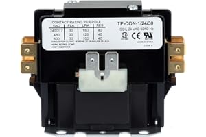 TRADEPRO (TP-CON-1/24/30) 24 Volt 30 Amp Definite Purpose 1 Pole Contactor | 30 Full Load Amps (FLA) Rating, Silver Cadmium Oxide Contacts, -40°F to 150°F Temperature Range