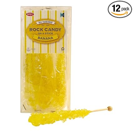 Extra Large Rock Candy Sticks 22g 12 Banana Lollipop Yellow Rock Candy Sticks Individually Wrapped Espeez Rock Candy Sticks For Candy Buffet