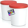 BALCI - Premium Ice Cream Containers (2 Pack - 1 Quart Each) Perfect Freezer Storage Tubs with Lids for Ice Cream, Sorbet and