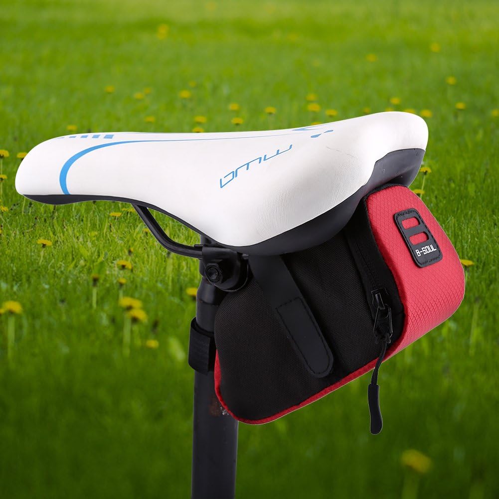 Bicycle Saddlebag, Waterproof, for Mountain Bikes and Road Bikes red, 1 Unità (Confezione da 1) - Image 5
