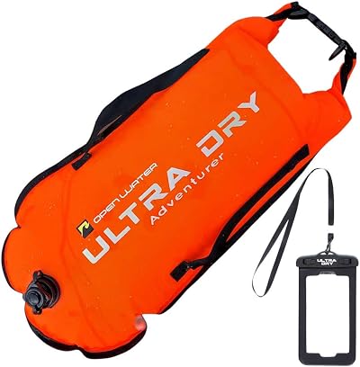 Ultra Dry Adventurer Swim Buoy Tow Float 28L Orange with Waterproof Phone Case