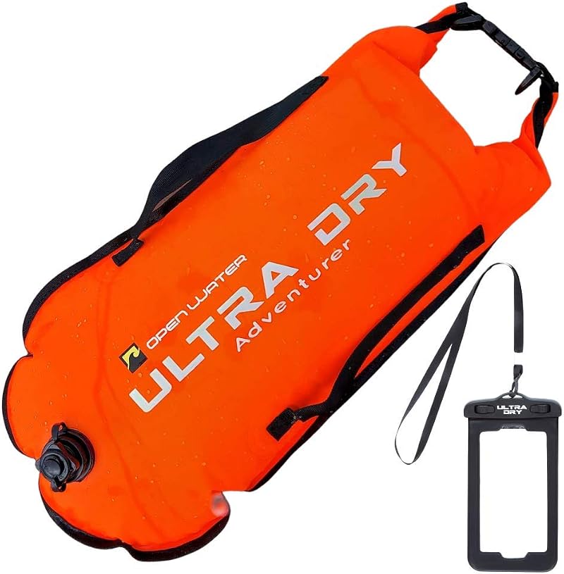 Ultra Dry Adventurer Swim Buoy Tow Float 28L Orange with Waterproof Phone Case