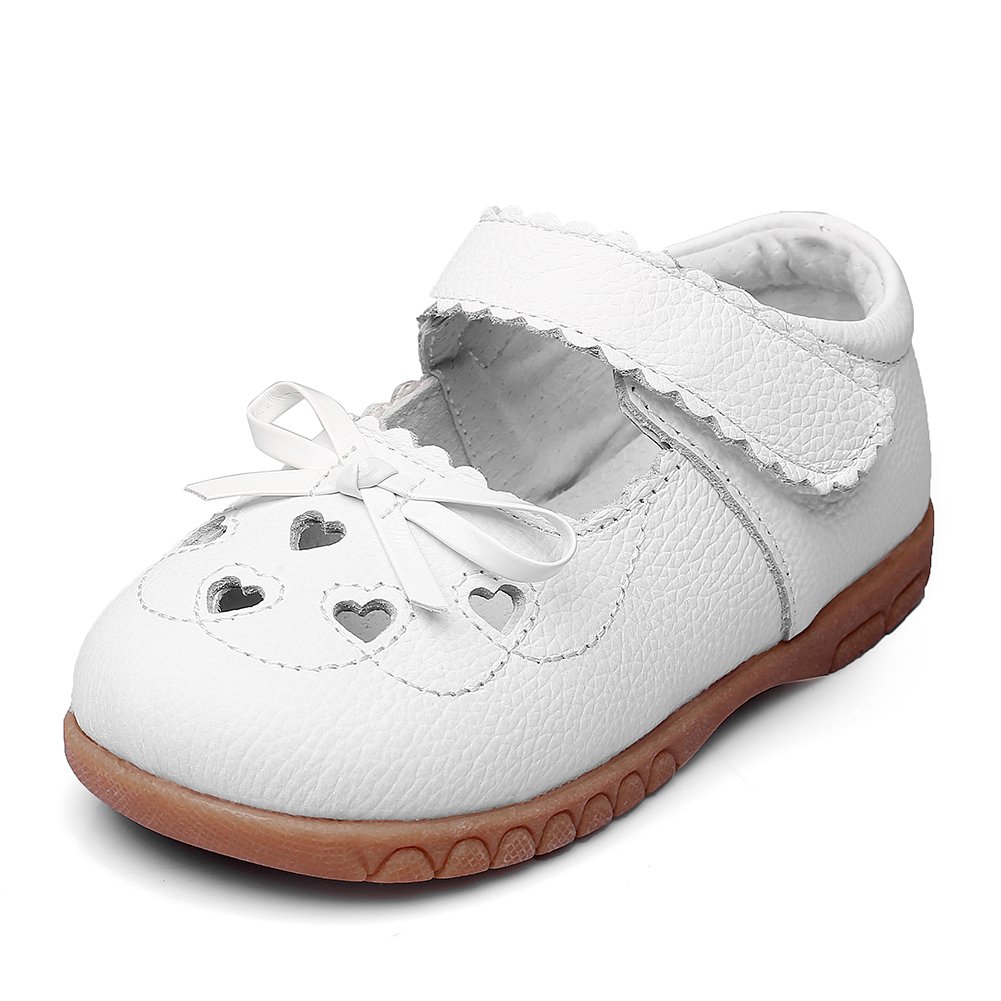 Maxu Toddler Girl White Mary Janes Shoes Leather Bowknot Flats Amazon.in Shoes & Handbags