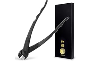 Wazakura Hanafubuki Hand Forged Bonsai Tree Wire Cutter MADE IN JAPAN 7.7inch (195mm), Japanese Garden Tool, Rounded Ends - Black