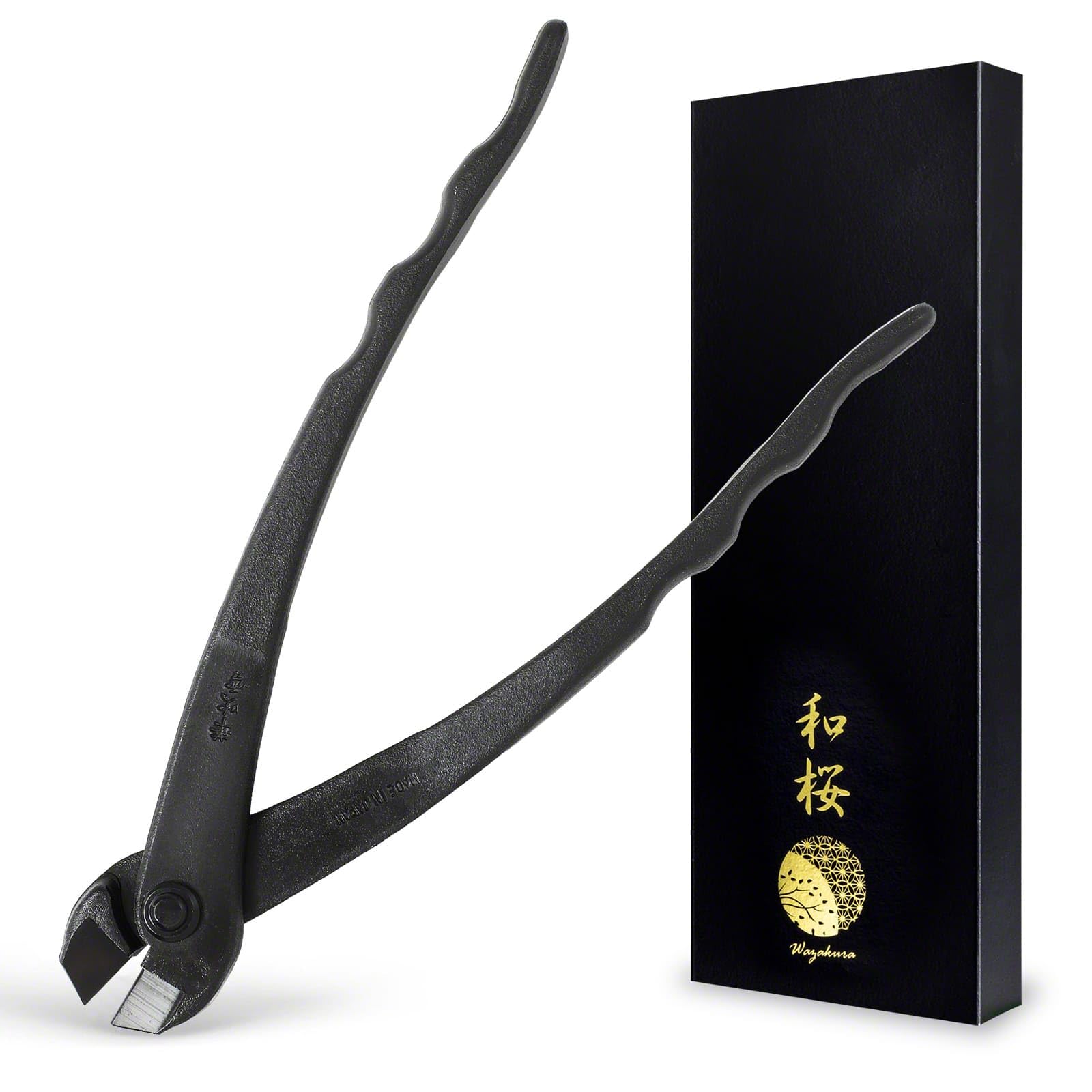 Wazakura Hand Forged Bonsai Cutter, Made in Japan, Japanese Gardening Tool for Bonsai Branch, Trunk, and Root (Wire Cutter Black)