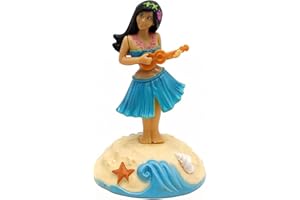 Solar Powered Dancing Hula Girl Dashboard Decoration, Car Interior Ornament, Desktop Figure with Shaking Head Motion