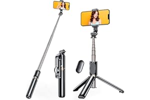 Blukar Selfie Stick, 4 in 1 Extendable Bluetooth Selfie Stick Tripod - 360° Rotation Stable Tripod Stand with Detachable Wire