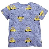 Metee Dresses Boy's Short Sleeve Cotton T-Shirts Car Print Tops