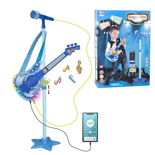 TAKIHON Guitar and Microphone Set for Kids,Guitar Toys with