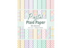 Pastel Scrapbook Paper Pad: Spring Plaid Scrapbook Paper, Easter Craft Paper for DIY Card Making, Scrapbooking, Junk Journali