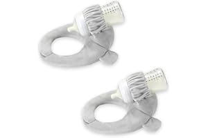 Miradexic Baby Bottle Holder Hands Free with Crinkle Paper - Baby Bottle Holder with Adjustable Buttons for Newborn, Hand Free Bottles for Babies Machine Washable