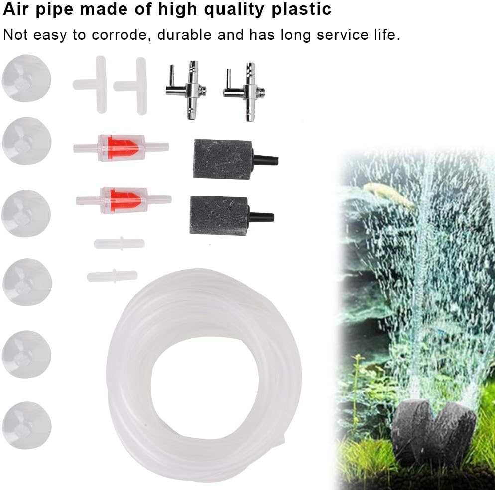 Zerodis Fish Tank Oxygen Air Pump Accessories, Aquarium Air Pump Compressor Valve T-type Straight Link Pipe Set(Set 8) - Image 4