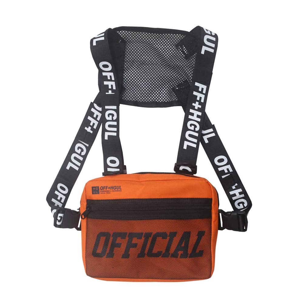 Leikance Vest Bag,Unisex Chest Bag Hip Hop Style Vest Crossbody Bag Fashion Chest Rig Vest Waist Bag