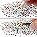 JOVITEC 1680 Pieces Hot Fix Glass Flatback Rhinestones HotFix Round Crystal Gems 4 MM in Storage Box with Tweezers and Picking Rhinestones Pen (12 Colors, 4 mm)
