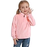 URMAGIC 3-9Y Girls Winter Casual Fleece Half Zipper Hoodie Sweatshirt Long Sleeve Stand Collar Jacket Holiday Pullover Top