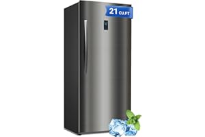 SMAD 21 cu.ft Upright Freezer, Freezer Upright Frost Free Upright Freezers with LED Display,Stainless Steel Convertible Refrigerator Freezer for Garage,Kitchen Use