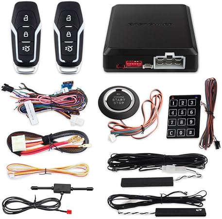 Amazon Easyguard Ec002 Fo2 スマートキー Pke キット パッシブ エントリ プッシュ スタート ボタン 自動再生 キーレス スタート タッチ パスワード キーパッド エントリdc12v エンジンスターター本体 車 バイク