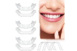 TOWAVE Fake Teeth, 6PCS Temporary Fake Teeth for Women and Men, Nature and Comfortable 4.12