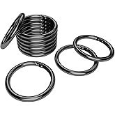10 Pcs Metal Spring Round Carabiner Inner Diameter 1 Inch O Rings Clip Spring Ring for Keychains, Purse, Bag, Handbag