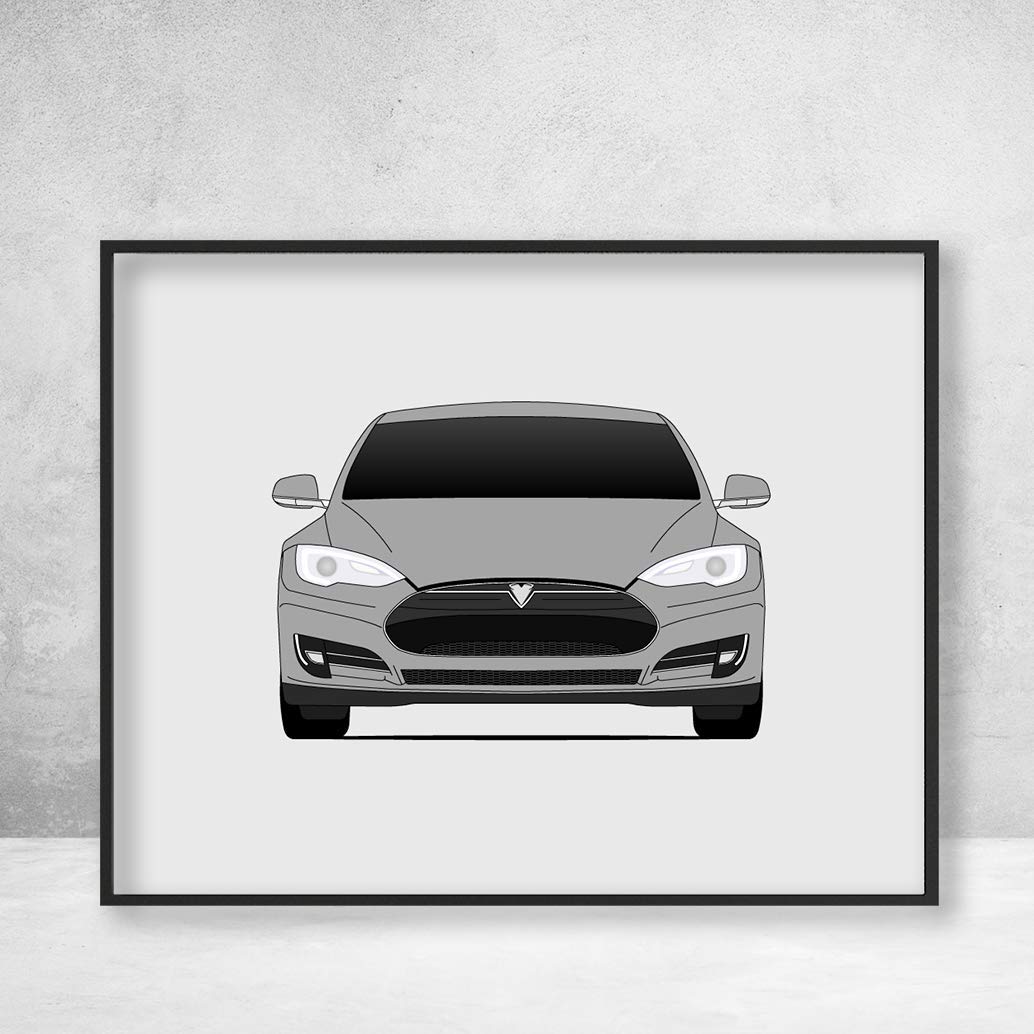 Amazoncom Tesla Model S Pre Facelift Tesla Motors Poster