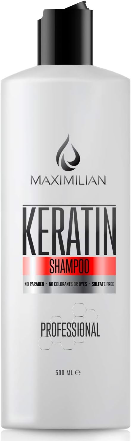 MAXIMILIAN Sulfate Free Keratin Shampoo-Shampoo For Keratin Hair Treatment Straightening - Keratin Complex Shampoo- Moisturizing And Straightening Shampoo For Color Treated Hair- Color Care Shampoo