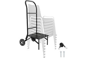 VEVOR Folding Chair Rack, 150 LBS Capacity, Heavy-Duty Chair Cart for Stacking 10 Chairs, Multi-Function Metal Chair Storage 