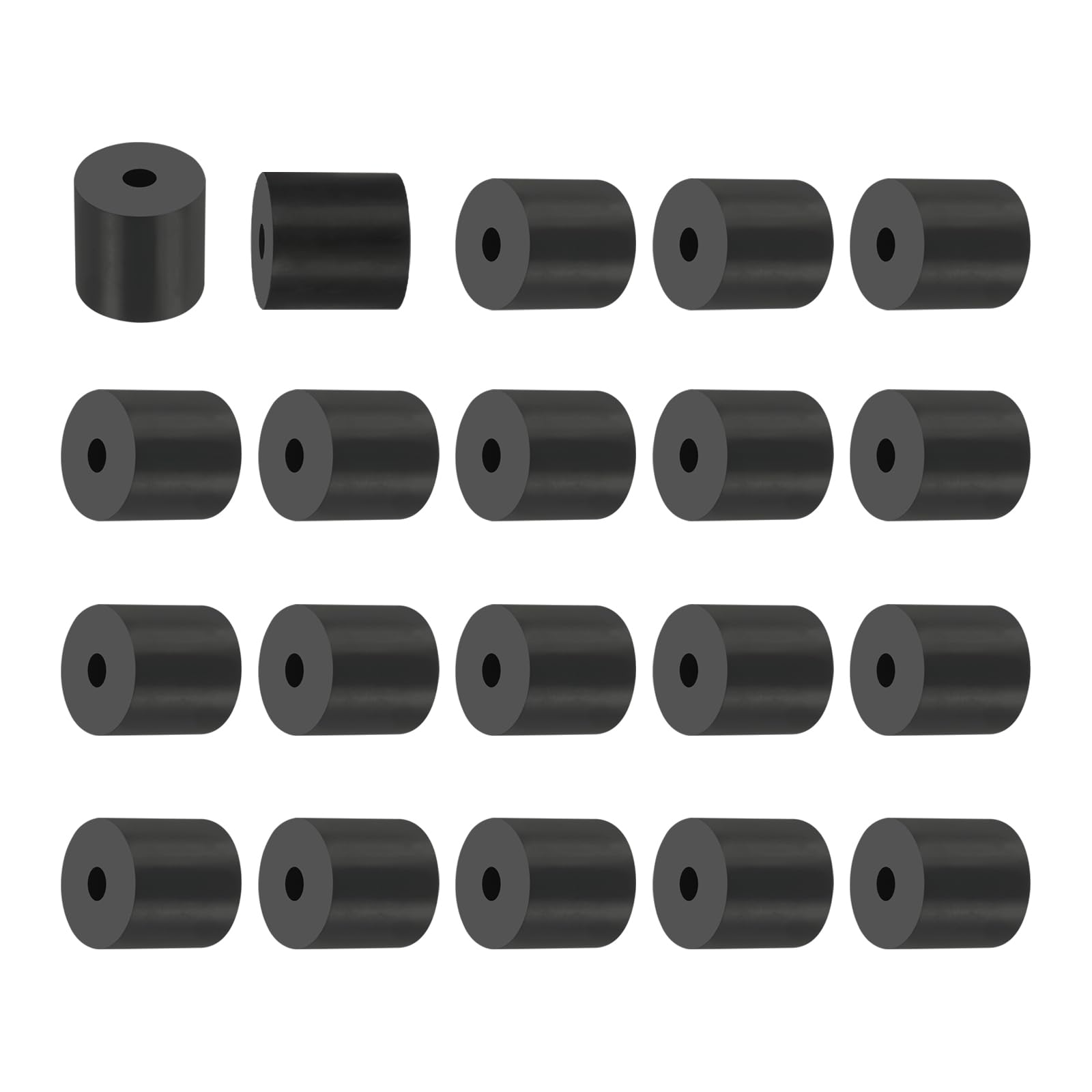PATIKIL Multi Purpose Rubber Spacer, 20Pcs 6mm ID x 25mm OD x 25mm T Neoprene Round Anti-Vibration Isolation Pads Isolator Rubber Bushings Spacer Washer for HVAC Bolts Car Accessories