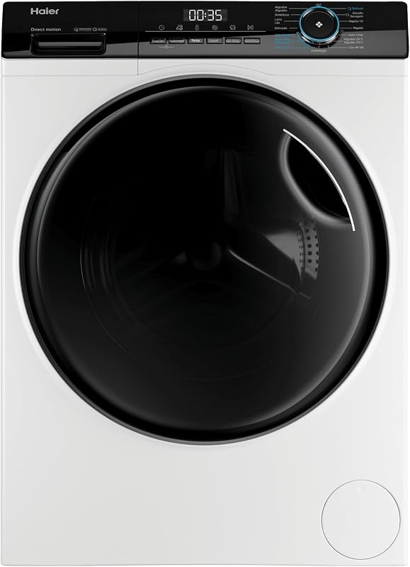 Haier i-pro series 3 hwd90-b14939-ib - máquina de lavar e secar, capacidade 9 kg + 6 kg, motor de movimento direto, abt, atualização, final atrasado, detector de kg, instalação gratuita, largura de 60 cm, 1400 rpm, branco