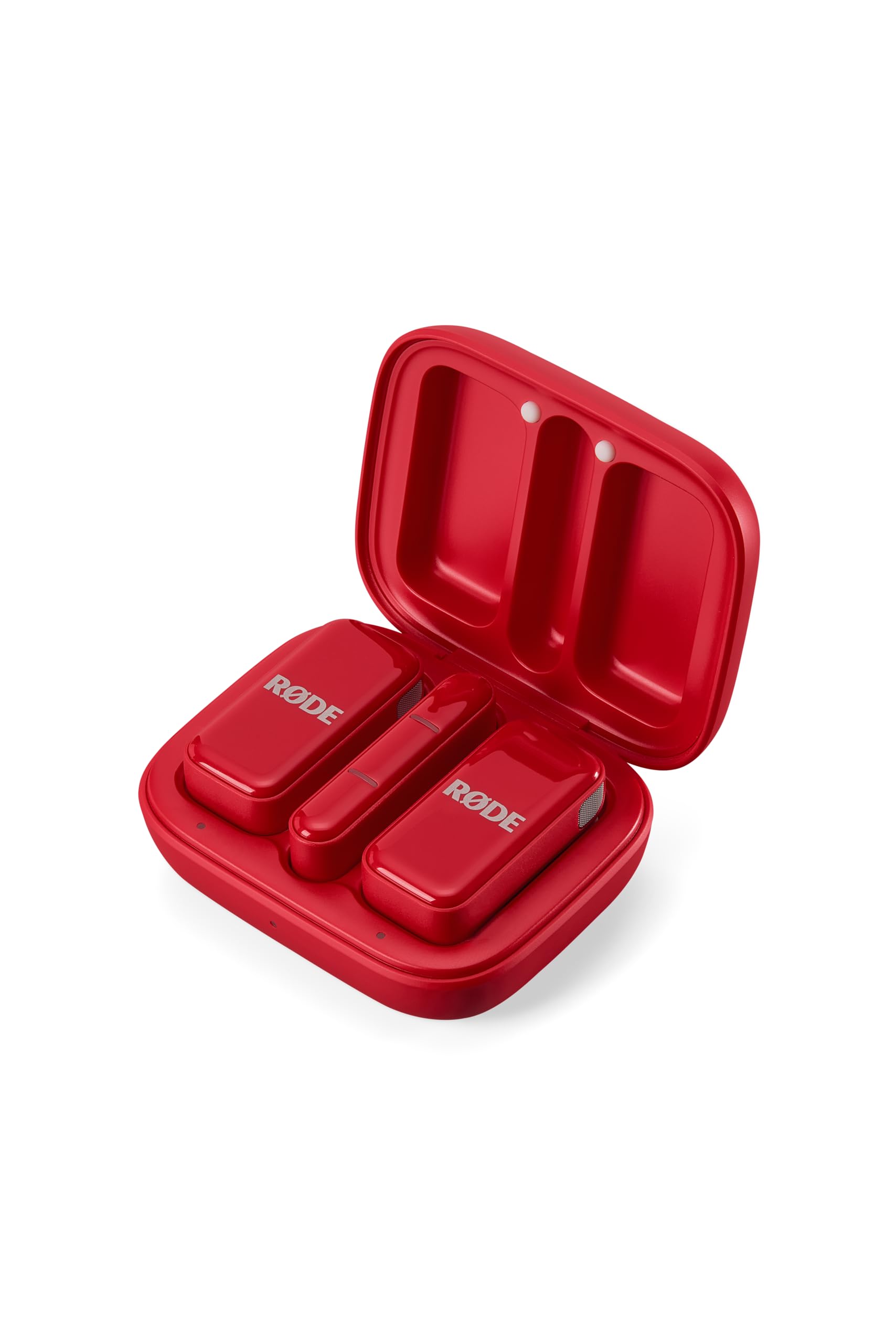 RØDE Wireless Micro - Compact Wireless Microphone, Two Mics with Charge Case for Smartphone Content Creation - USB-C, Red Image