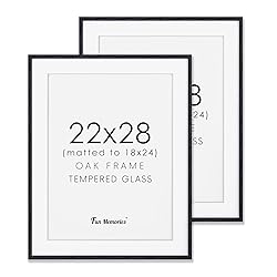 22x28 Black Picture Frame, 22"x28" Oak Wood Frame