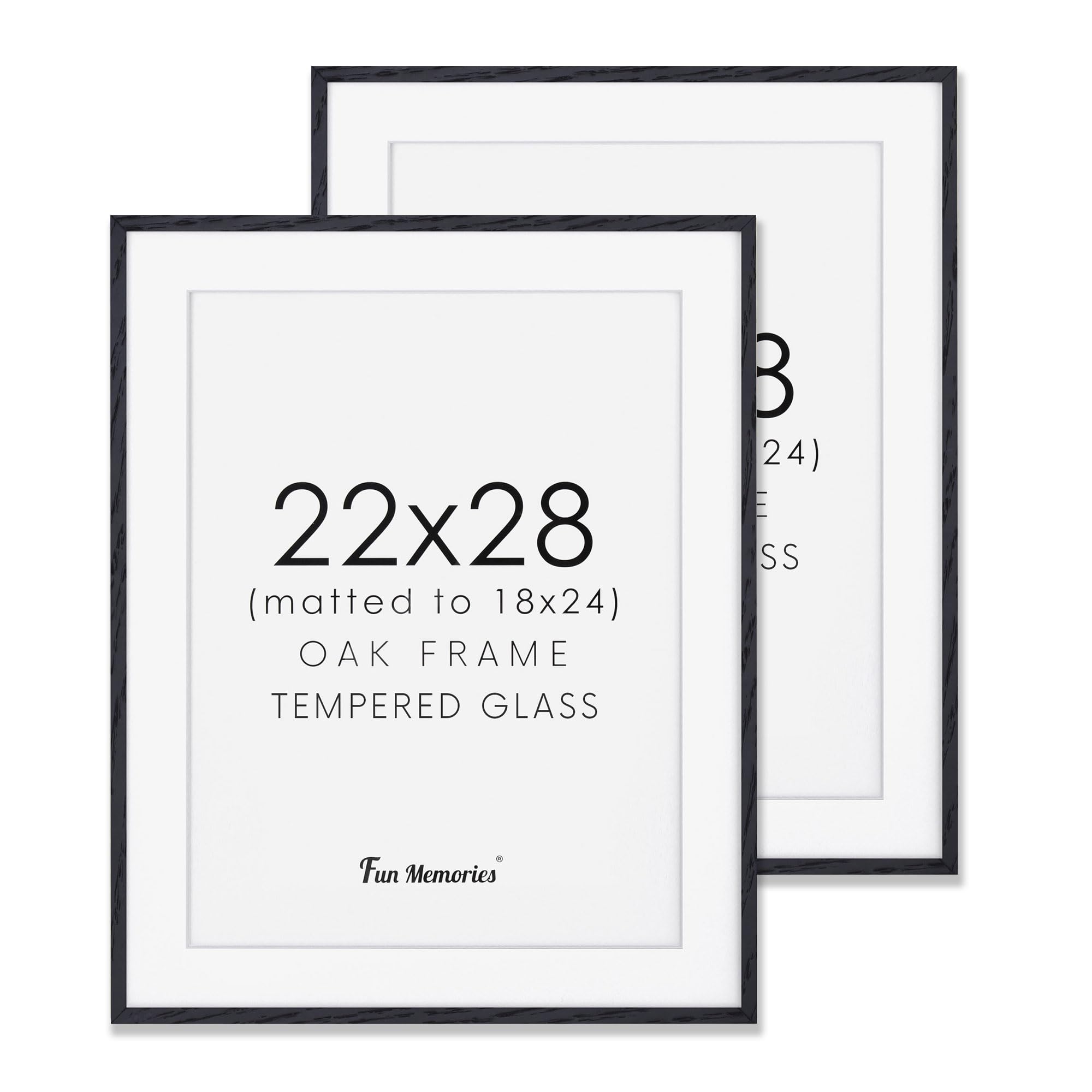 22x28 Black Picture Frame, 22"x28" Oak Wood Frame