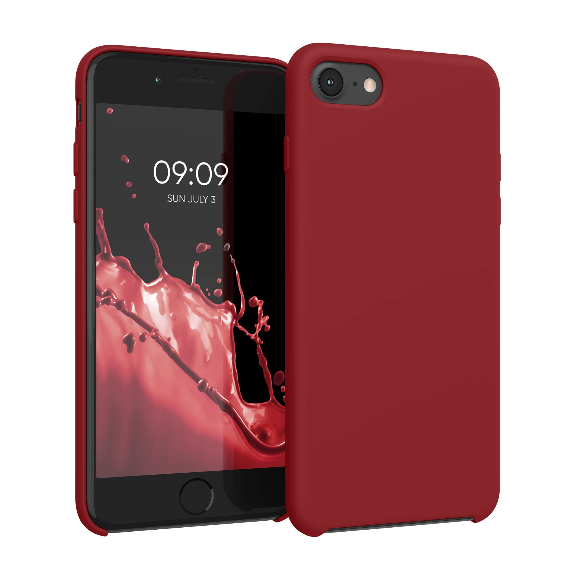 kwmobile Case Compatible with Apple iPhone SE (2022/2020) / iPhone 8/7 Case - TPU Silicone Phone Cover with Soft Finish - Dark Red โ image 1