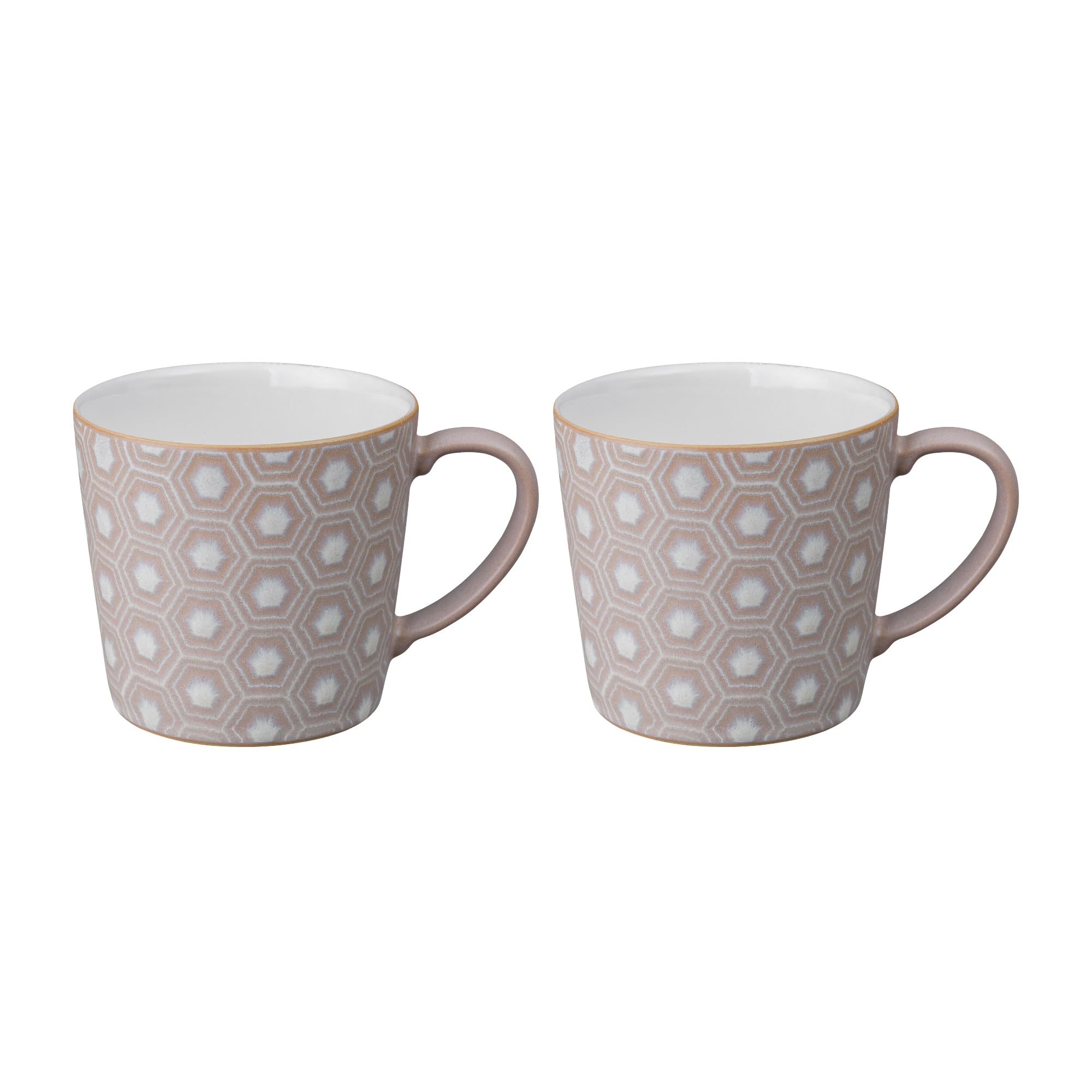Denby - Impression Pink Large Coffee Mug Set of 2 - 400ml Stoneware Ceramic Tea Mug Set - Dishwasher Safe, Microwave Safe
