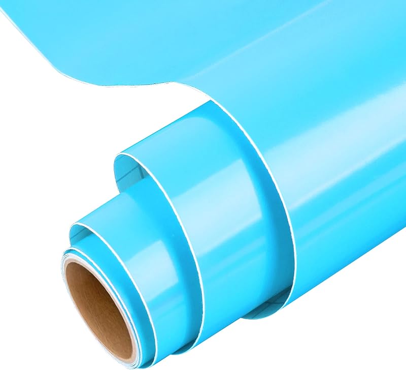 IModeur Glossy Light Blue Permanent Vinyl Roll 30.5x152.5cm Adhesive