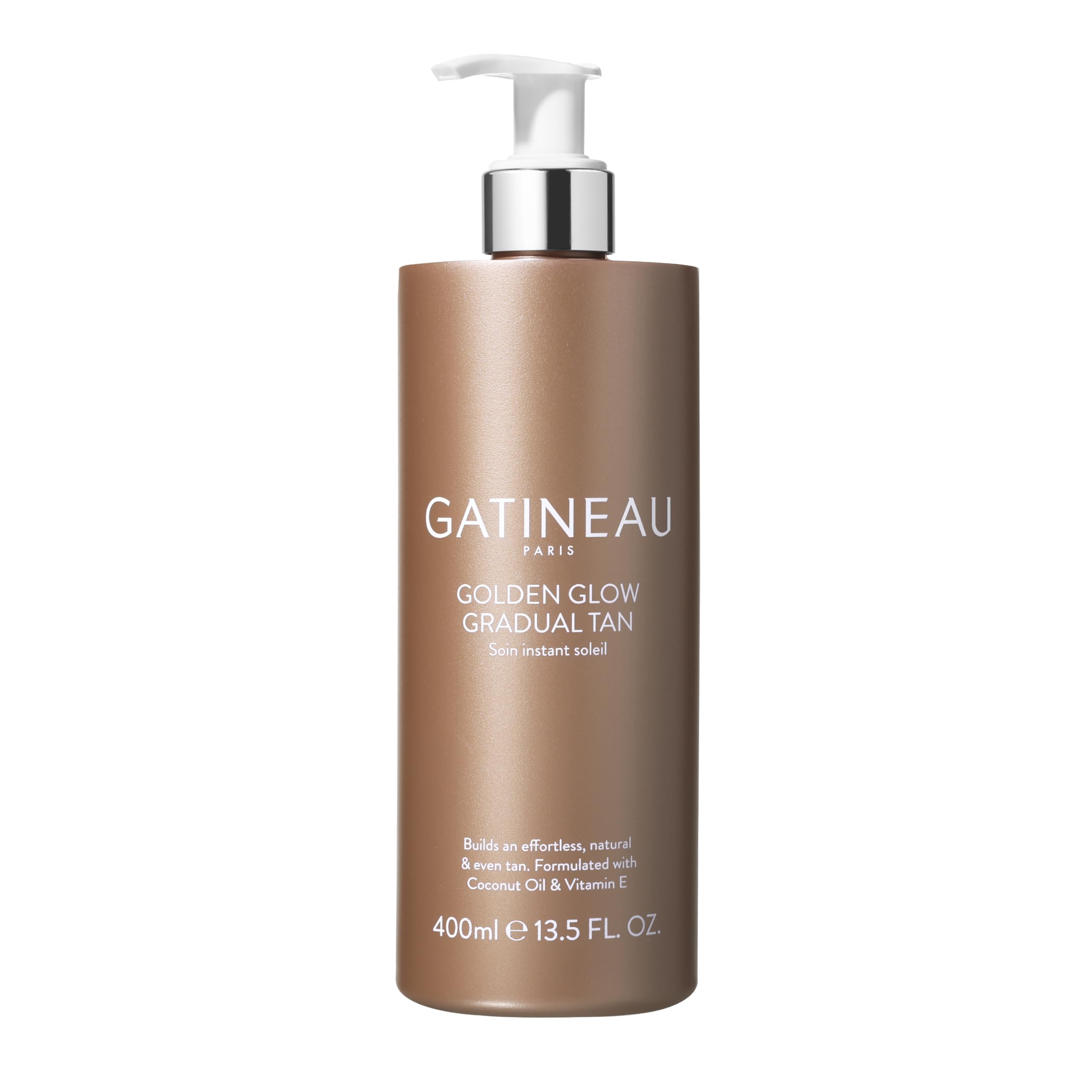 GATINEAU Golden Glow Gradual Tan - 400ml, Self Tan Lotion + 2 in 1 Body Moisturiser, Quick Dry Easy Application, Coconut Oil & Vitamin E, Buildable Natural Tan, Dermatologist Tested & Cruelty Free