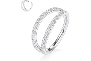 FUNLMO 316L Surgical Steel Nose Ring Hoop Septum Ring Conch Piercing Jewelry Cartilage Daith Helix Tragus Rook Lobe Earring Triple/Double Nose Lip Ring 20G 18G 16G