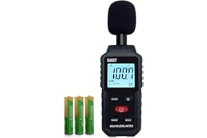 METELLME Digital Decibel Meter,Sound Level Meter with 30 to 130 dBA for Classroom,Home,Hand-held Noise Meter,Audio Noise Measurement,Backlit LCD Display,Fast/Slow/MAX/MIN/Data Hold