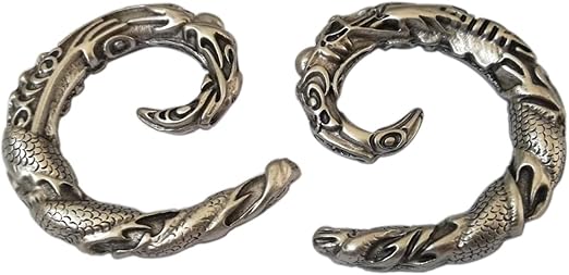 Pesos de oreja de pareja plateados plata para lóbulos estirados ...