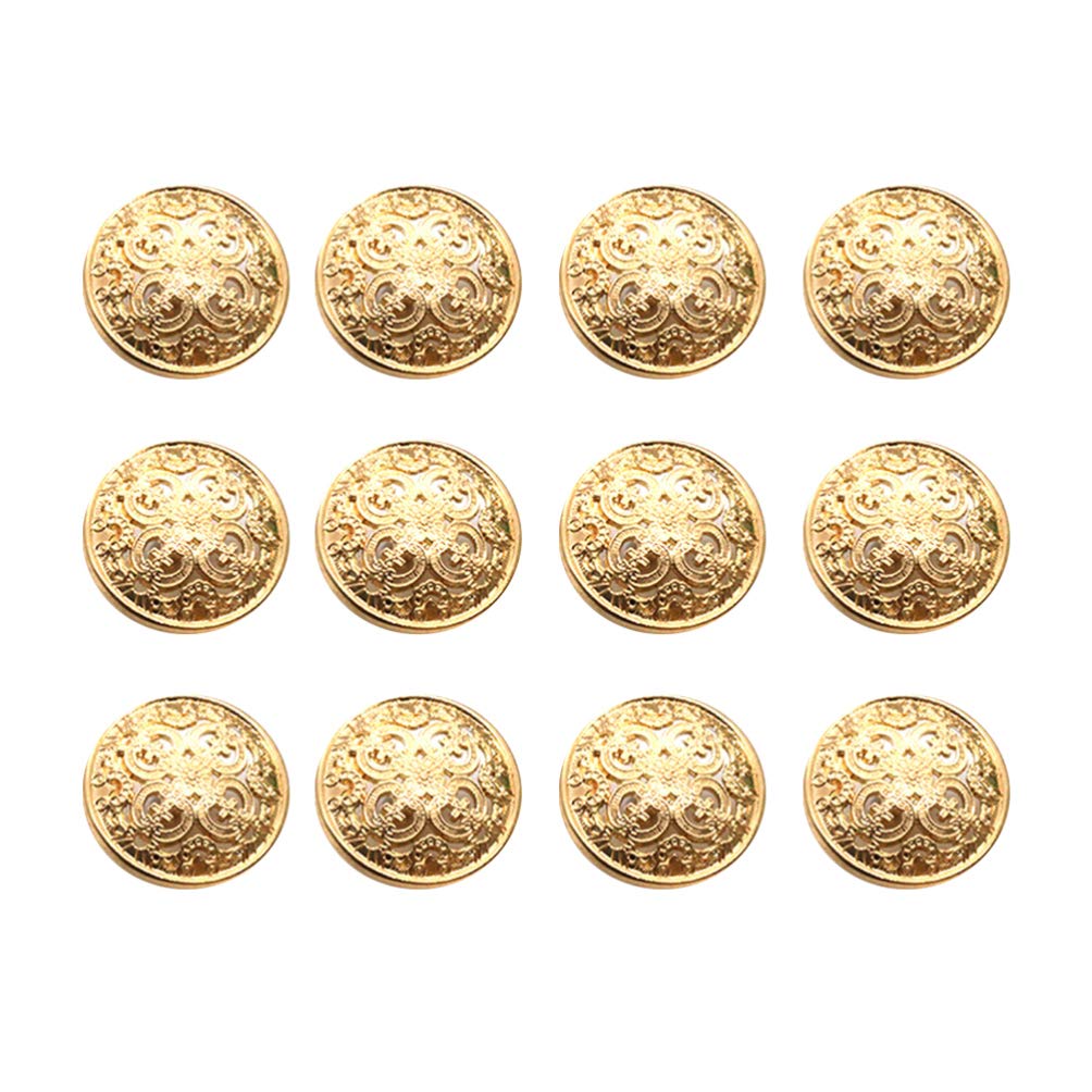 HEALLILY 30pcs Vintage Antique Metal Blazer Buttons with Shank, 20mm Round Sewing Buttons for DIY Craft