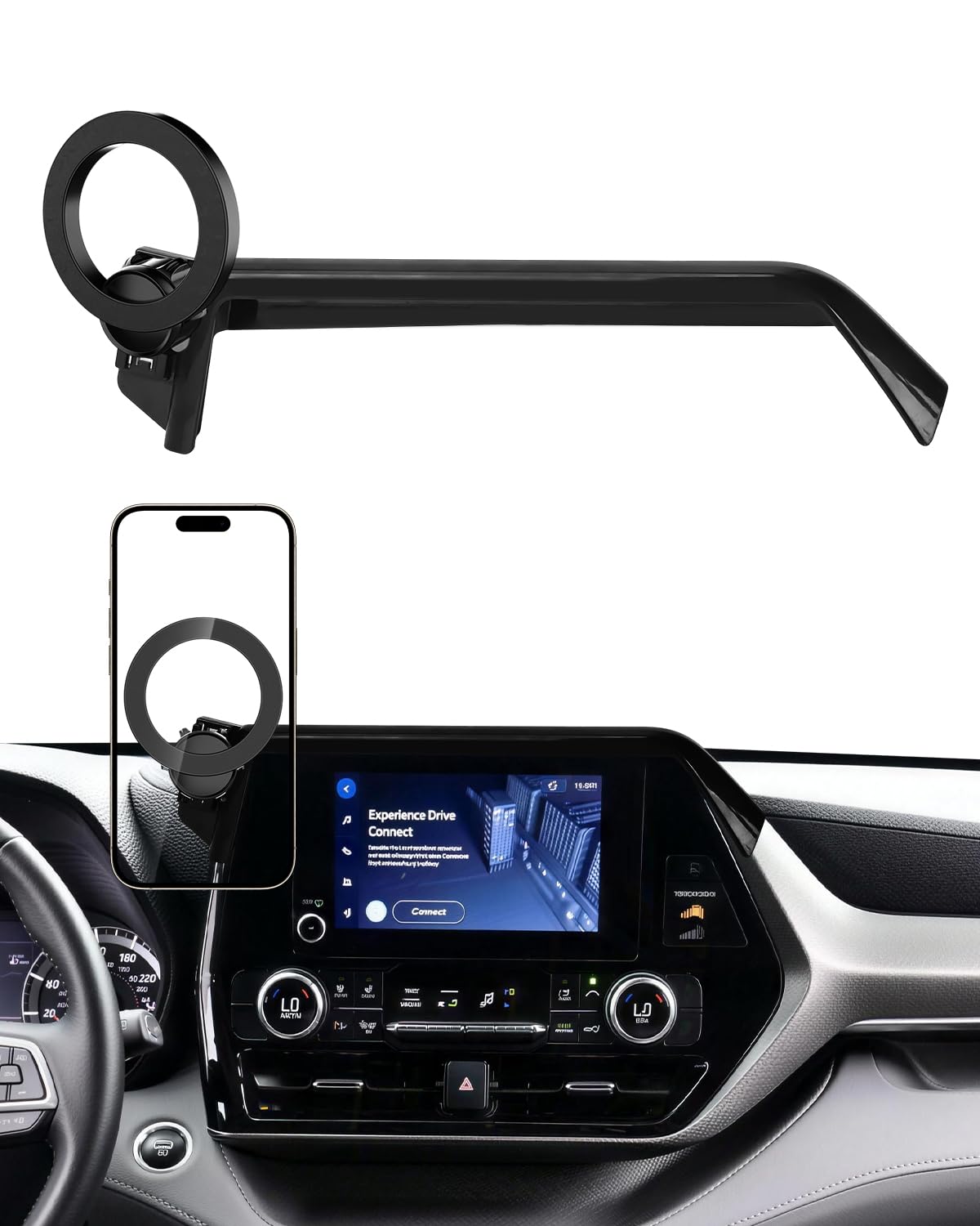 Photo 1 of ***(PARTS ONLY/ MISSING PARTS/ NON FUNCTIONAL)***Car Phone Mount for 2020 2021-2024 2025 Toyota Highlander L/LE/Hybrid XLE Nightshade Accessories 8-inch Screen Compatible with Magsafe Phone Holder 360° Rotation Not Affect Vent (Not fit 12.3 inch)